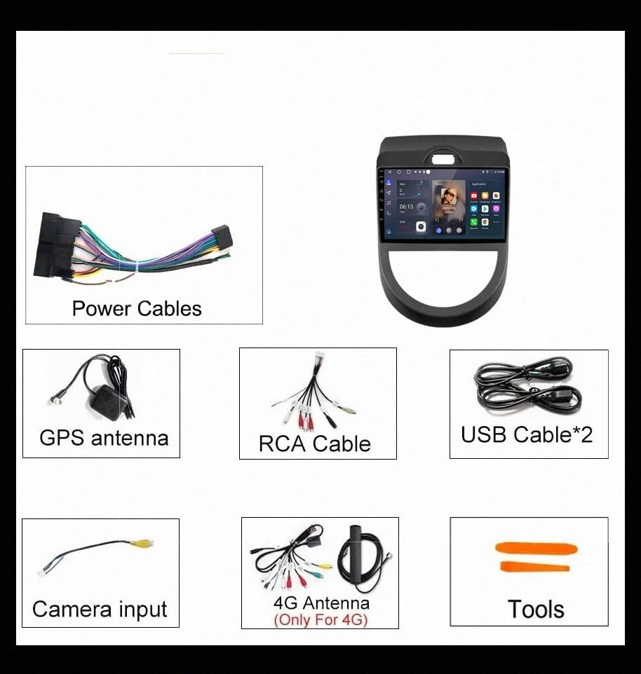Radio coche 2 DIN Kia Soul 2008-2011 con Android Auto y Mirror Link 6