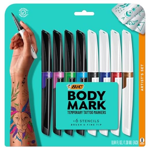 BIC BodyMark Tattoo Markers, Artist's Set
