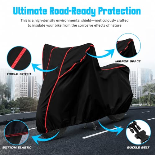 Image of Bike Cover for Intruder 150 100% Waterproof, Dustproof & Scratch Resistant| Fully Bottom Elastic UV Resistant Heavy Duty Body Cover | All Weather Outdoor Use