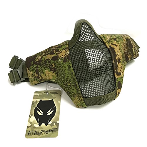 ATAIRSOFT Tactical Airsoft CS Schutzkleidung Strike Stahl Halbmaske mit 2-Gürtel für Jagd Paintboll (PG) Cover