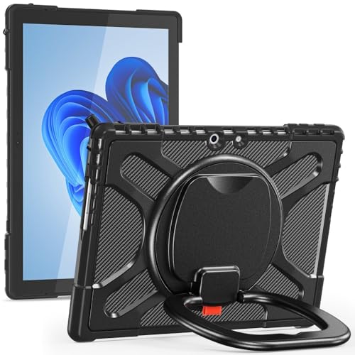 Coque Microsoft Surface Pro 8 noire avec poignée support silicone rigide