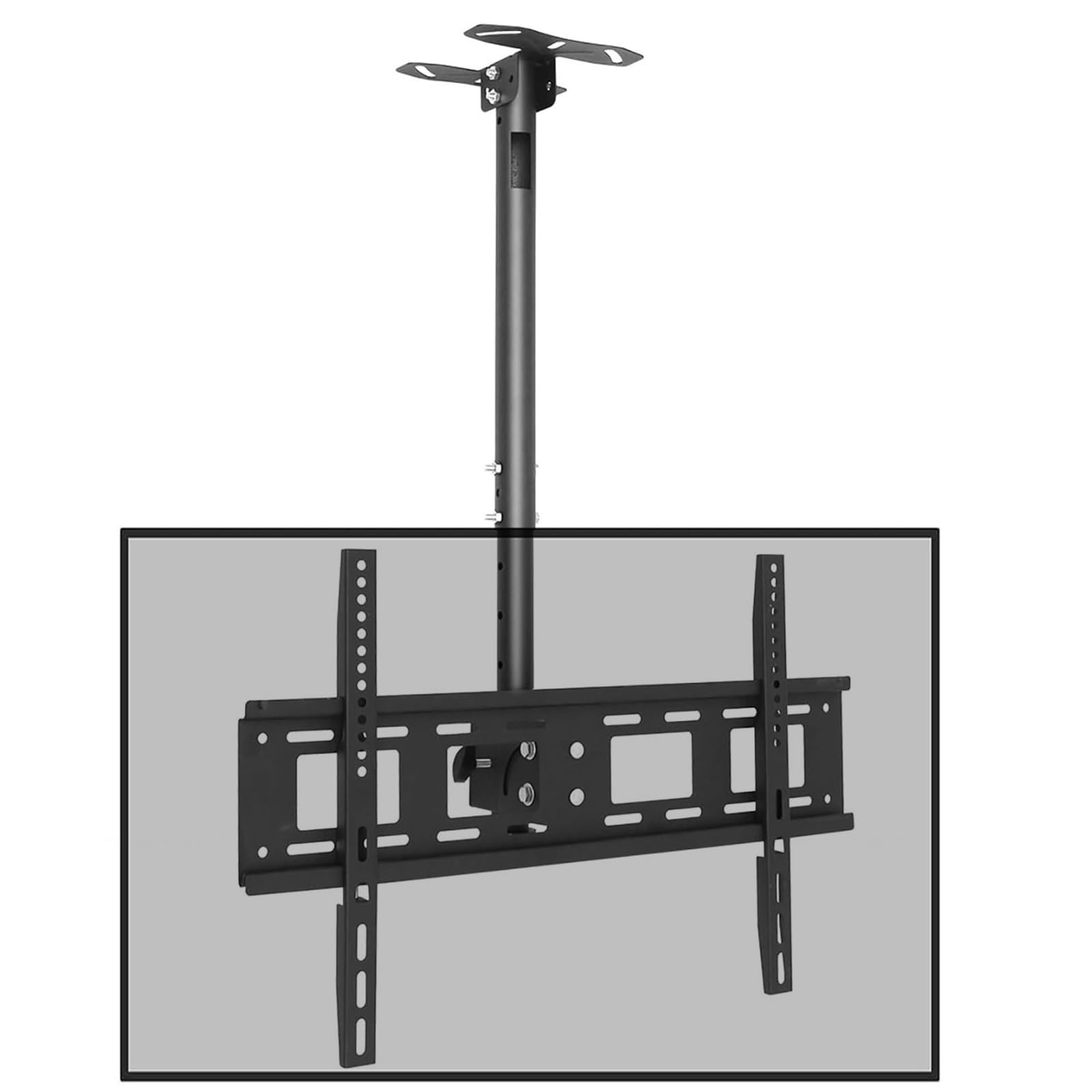 Supporto TV da soffitto - Supporto TV da Parete, Supporto TV inclinabile e Girevole a 360°, Regolazione telescopica dell'altezza, Compatibile con la Maggior Parte d,0.5-1.85m