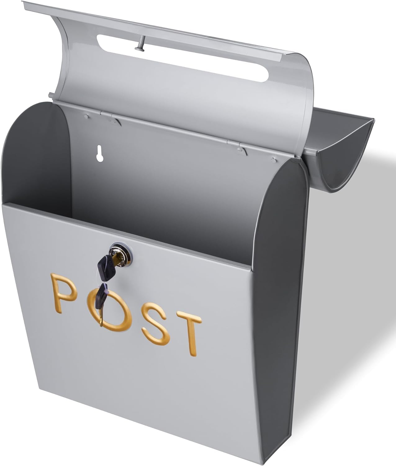 ACL Wall Mounted Lockable Post Box with Easy Access - Upgrade Your Mailbox with Our Flap Style Stylish and Durable Mailing Box - Easy Install Strong Construction and with Lock (Small, Grey)