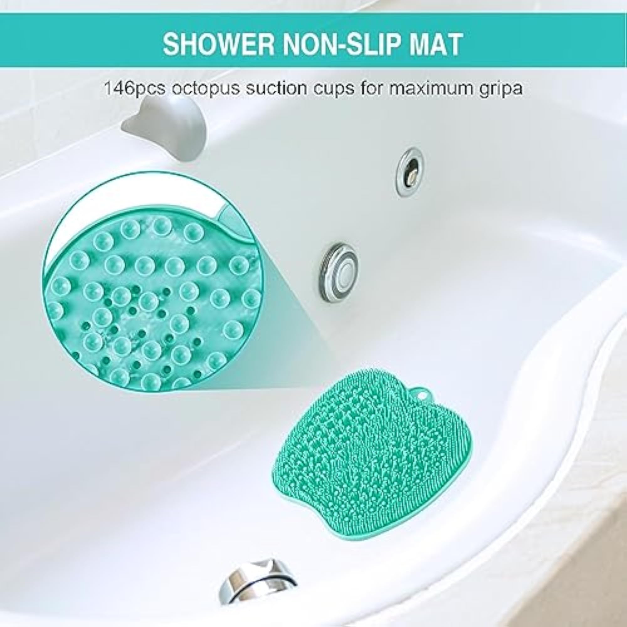 Foot Scrubber Mat for Dead Skin Removal, Green Exfoliating Tool