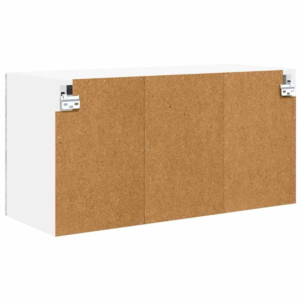 Küchenwandschrank in Beton Grau, 80 x 31 x 40 cm, Hängeschrank mit 2 Türen, Küchenschrank aus Holzwerkstoff, Wandküchenschrank für Küchenorganisation