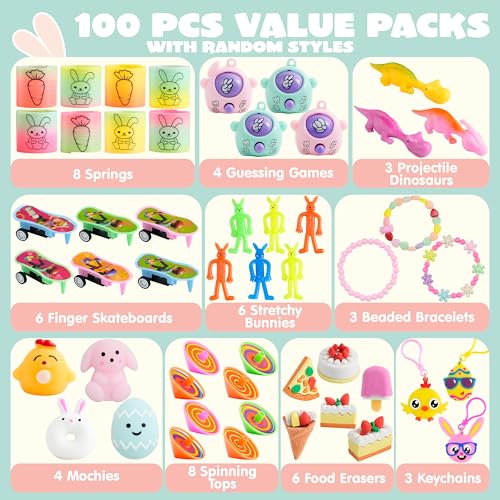 JOYIN 300 Pcs Easter Eggs Bulk with Toys, Assorted Easter Fillers Include 100 Eggs, 100 Toys & 100 Pcs Theme Stickers for Kids Hunt, Basket Stuffers, Party Favors Prize by JOYIN - Image 3