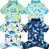 XPUDAC 4 Pack Dog Pajamas for Small Medium Sized Doggie Comfy Strechy Dog Pjs for Boy Puppy Clothes Cat Onesies Pet Outfits, S