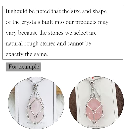 Kingdong Handmade Crystal Holder Necklace - Stainless Steel Cage for Stone - Crystal Stone Holder Necklace Adjustable Length, Jewelry for Women Men4