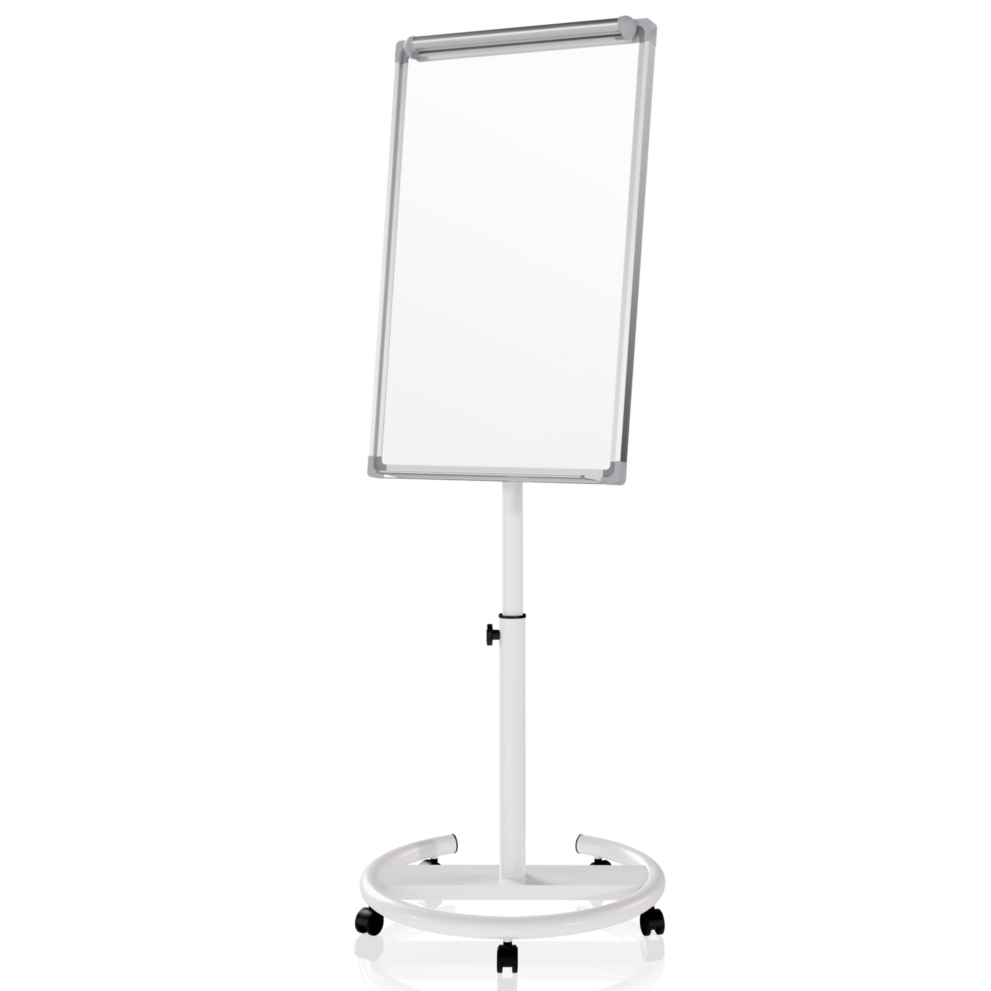 Jago® Chevalet de Conférence - sur Roulettes, Réglable en Hauteur, Mobile, 60 x 90 cm, Magnétique, Effaçable, Incluant Marqueurs, Aimants, Papiers, Éponge - Paperboard, Tableau Magnétique Blanc