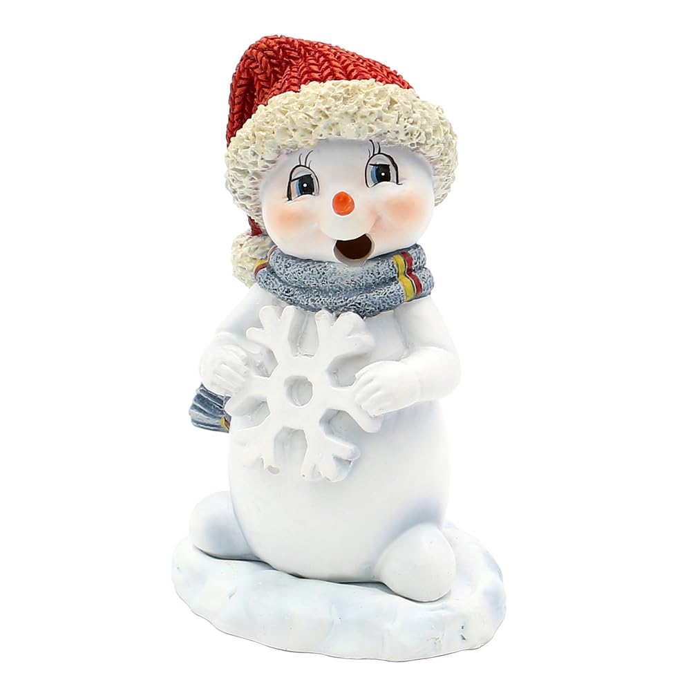 Keramik Schneemann - Deko, Räuchermännchen, Rauchfigur, Schneekinder - Schneemänner mit Räuchermann - Funktion als 3er Set mit Mütze und Schal in rot, grün und orange, L/B/H 8 x 7 x 12 cm