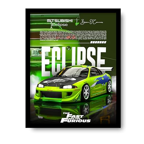 Image of Posternet MITSUBISHI Eclipse Wall Poster Frames | 8 x 12 inch | Fast and Furious Themed JDM Cars | Hanging Wall Artwork Frames for Living Room, Bedroom, Office and Etc