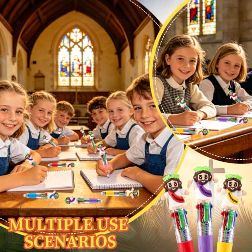 Image of CZWZ 30Pcs Mini Multicolor Pens in One 4-in-1 Cute Pens Bulk for Kids, Ballpoint Pen for Birthdays and Parties, Fun Gifts Assorted Ink Kawaii Pen(Jesus Christ)