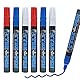 UICCVOKK 6 Stück Reifenstift, Lackstift Reifen, Jeweils zwei in Rot, Weiß und Blau,Permanent Marker Wasserfest,Verblasst Nicht Antifouling für Auto Reifen Metall Karton Holz Steine