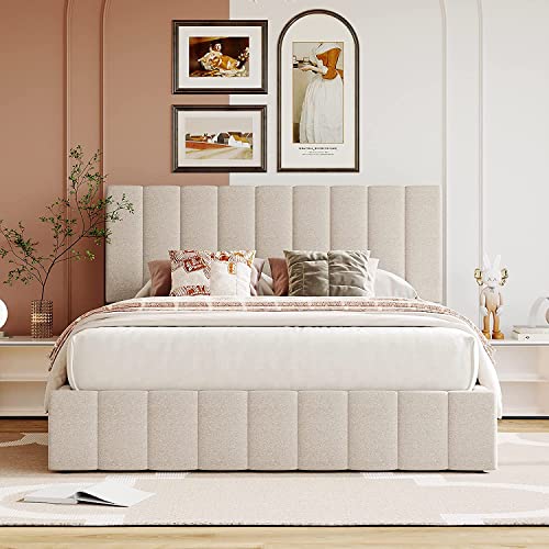 Harper & Bright Designs Lift Up Storage Bed, Hydraulic Platform Bed with Storage and Slats Support...