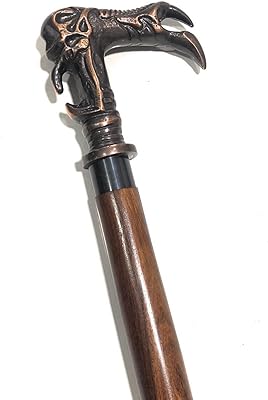 Solid Brass Dragon Head Handle Wooden Walking Stick Cane,Fashion Statement Decorative Gift for Men/Women/Seniors/Grandparents! Item New Year Gifts Handle Style Walking Stick