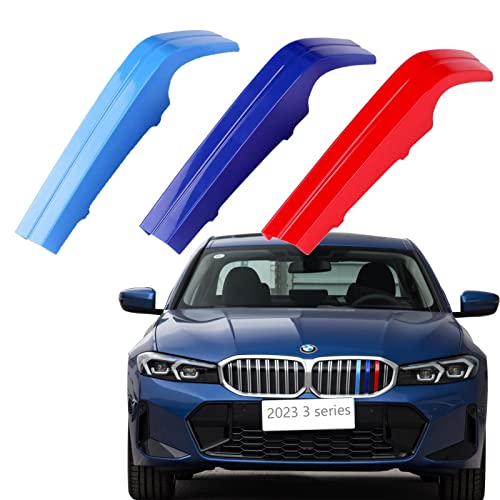 Image of Lanyun compatible with bmw 2023 3 Series G20 330i 330e Sedan xDrive grill color grill insert trims grill stripes 2023 bmw 3 series with 8 beam