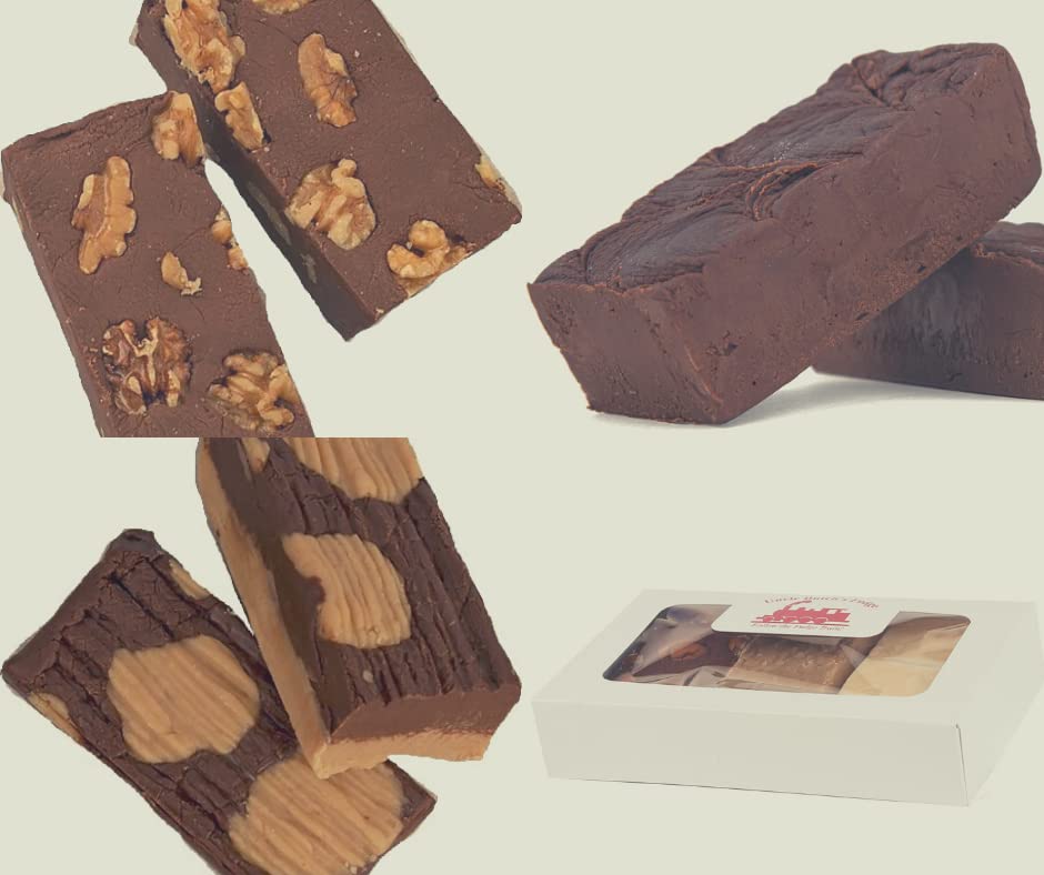 Uncle Butch's Fudge - Paquete variado de dulce de azúcar cremoso y suave para amantes del chocolate - Caja de regalo de dulce de azúcar artesanal