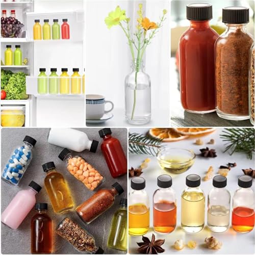 Botellas de vidrio reutilizables de 2oz con embudos de acero inoxidable de alta resistencia 7