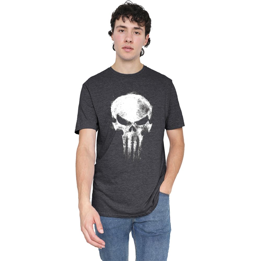 Marvel Daredevil Born Again Skull The Punisher Returns Unisex T Shirt, Dark Heather, Large