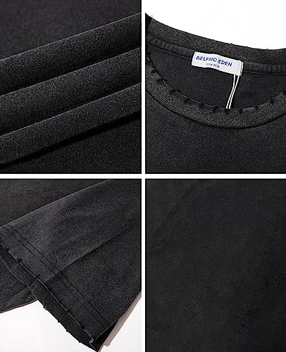 Aelfric Eden Mens Oversized Acid Wash Plain T Shirts Washed Cotton Basic Tee Short Sleeve Crewneck Unisex Tops3