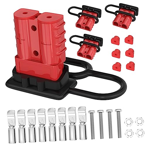 TOPPERFUN Solid Pc Material Forklift Wire Connectors 4pcs Quick Connect Battery Connectors for Winch Bike Car