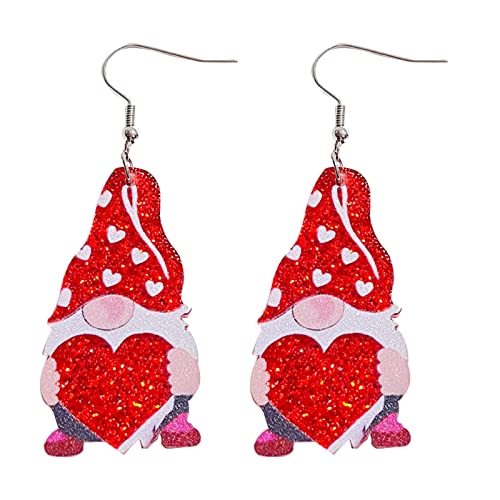 Pendientes de tuerca con purpurina y texto en forma de sobre de amor, aretes brillantes para niña, aretes de acrílico con purpurina y animales, lindos aretes pequeños con tachuelas, talla única