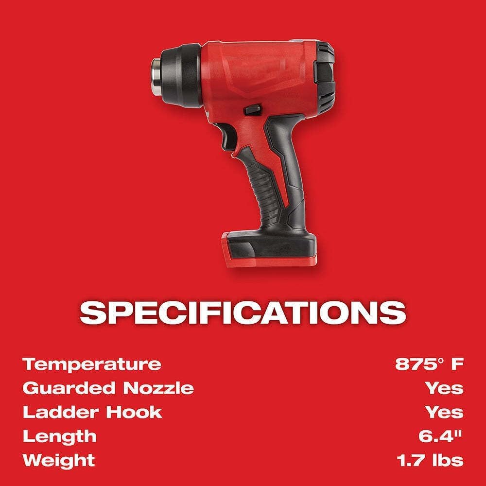 Suitable For Milwaukee M18 18V Cordless Compact Heat Gun - Bare Tool, Model #2688-20
