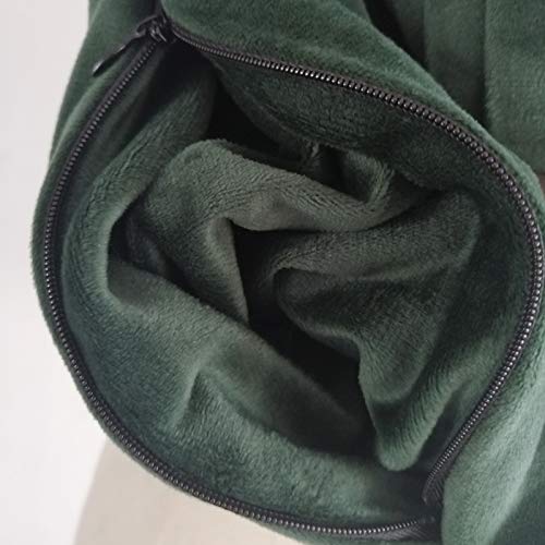 DECDEAL Lenço de bolso com zíper macio para mulheres moda outono inverno quente e sólido azul O ring