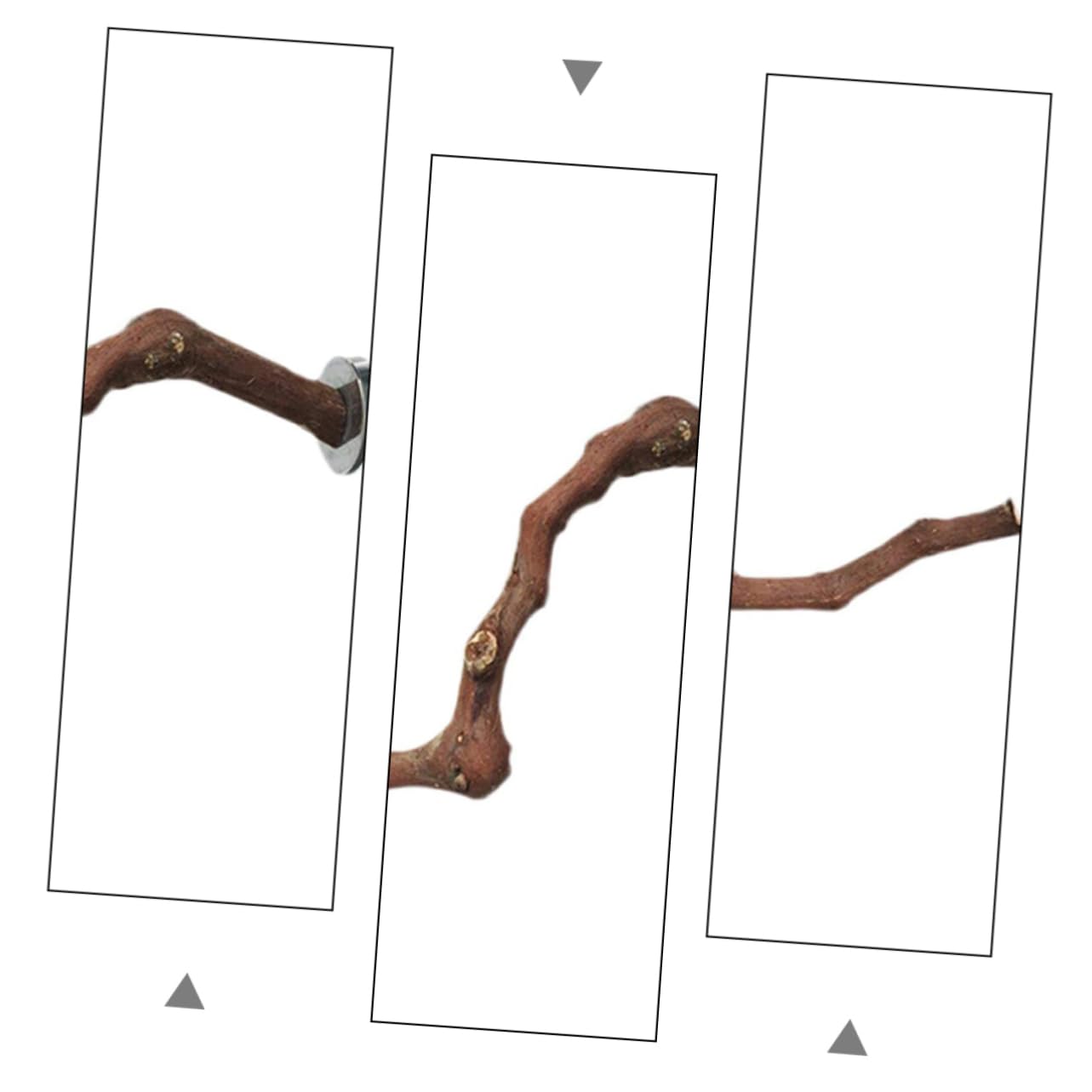 DOITOOL 3pièces Perchoir à Oiseaux Bois Naturel pour Perroquets Jouet Entraînement pour Oiseaux Accessoire De Cage Soulagement De Ennui Aléatoire