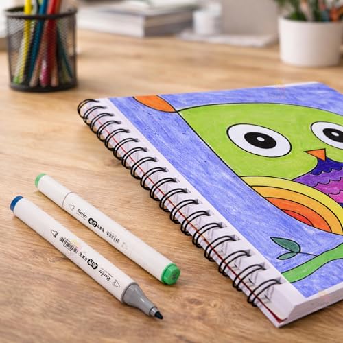 Image of WISHKEY Set of 24 Dual Tip Double Sided Art Marker Pens For Drawing and Sketching, Dry Smudge Proof Markers, Stationery Items for Kids and Adults, 8+ Years (Pack Of 24, Multicolor)