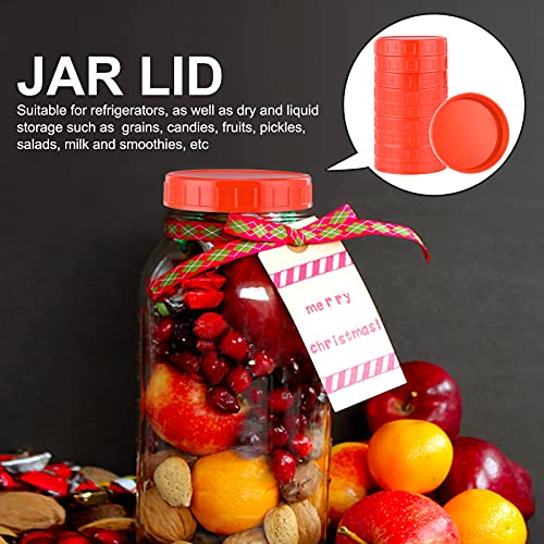 Actaday 8 Pcs Black Plastic Mason Jar Lids Canning Jar Lids Leak-Proof Storage Cap Compatible With Silicone Mason Jars, Canning Lids 86Mm (Wide Mouth) - With Silicone Ring #TOP5