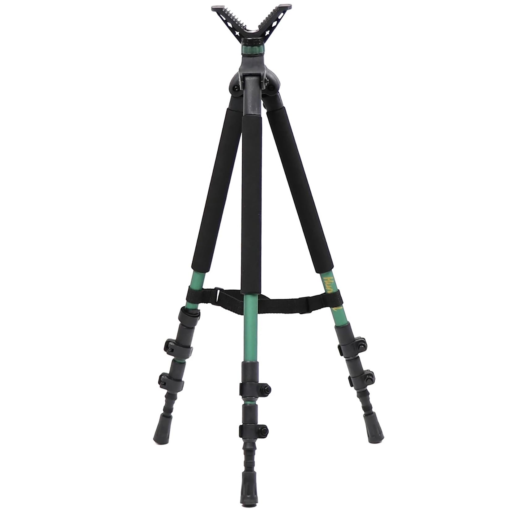 HUNTPAL Gun Tripod Shooting Stick for Hunting Rifle, Crossbow Shooting Rest with Removable 360° Horizontal Swivel and 90° Swing Leg, Aluminum Matt Monopod Bipod Tripod 3-N-1 Shooting Stand Support