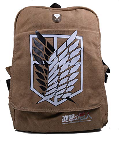 Anime Domain Mochila de Attack On Titan con Firmar de Scout Regiment  Color:Marrón