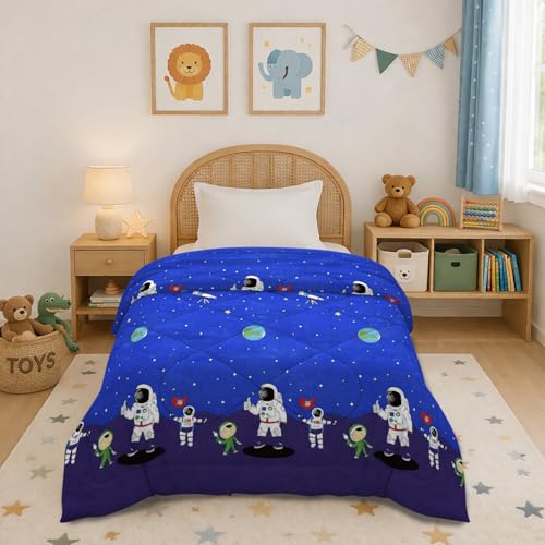 Image of MORADO Glace Cotton AC Comforter /Blanket /Quilt for Single Bed | Soft & Breathable Lightweight AC Quilt | Reversible All Season Bedding Comforter |Size 60x90 Inches,Space & Multi,Single