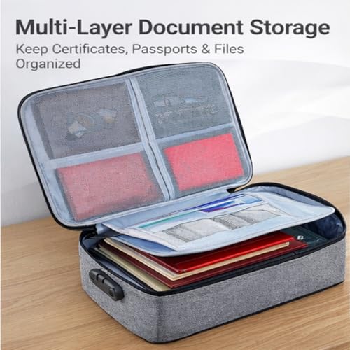 Mallette de rangement pour certificats en textile Oxford durable avec code secret - 2