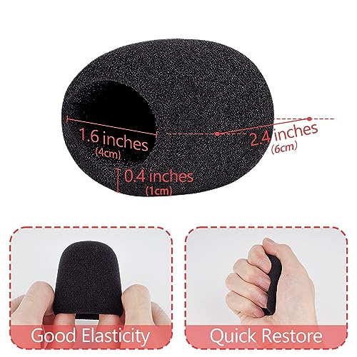Image of Geekria for Creators Foam Windscreen Compatible with Shure MV7, BETA 57A, BETA 58A, PGA48-QTR, PGA58-XLR Microphone Antipop Windshield, Mic Wind Cover, Sponge Foam Filter (Black / 2 Pack)