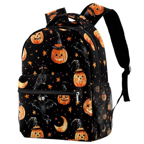 Sac à dos d Halloween citrouille multicolore taille unique pour école et voyage campus