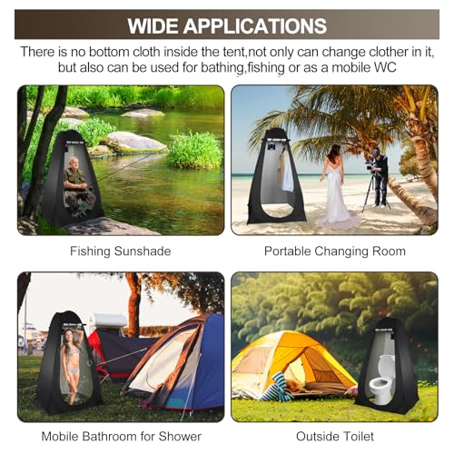 Pop up Tent -Privacy Changing Tent,Outdoor Camping Shower Tent, Camping Toilet - Lightweight, Easy to Install, Foldable - Comes with Portable Bag(Black) image 7