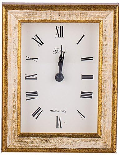 Reloj despertador de madera italiana fina hecho a mano, crema tradicionaloro, 3x4, fabricado en EE. UU., Modelo No. CL15034