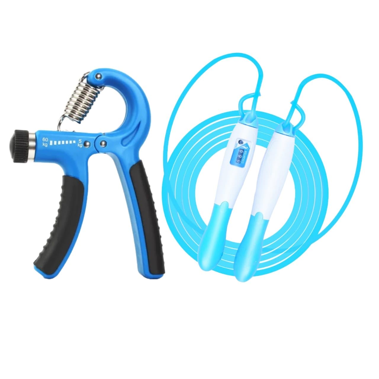 TRENDVEL Skipping Rope & Hand Gripper Combo Pack Exercise Kit for Men, Women & Kids. Adjustable Jump Rope(With Counter) & Hand Grip(5-60 Kg). Multi Colour. (B0D9LHWGJT) Amazon Price History, Amazon Price Tracker