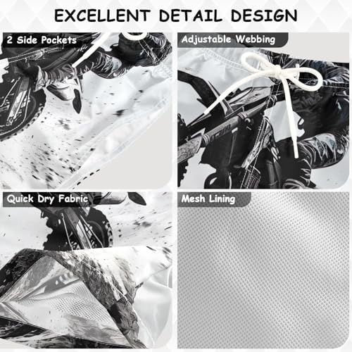 ODAWA Dirt Bike Jump Boys Swim Trunks, Quick Dry Beach Swim Shorts Little Boys Bathing Suit Swimsuit with Mesh Lining3