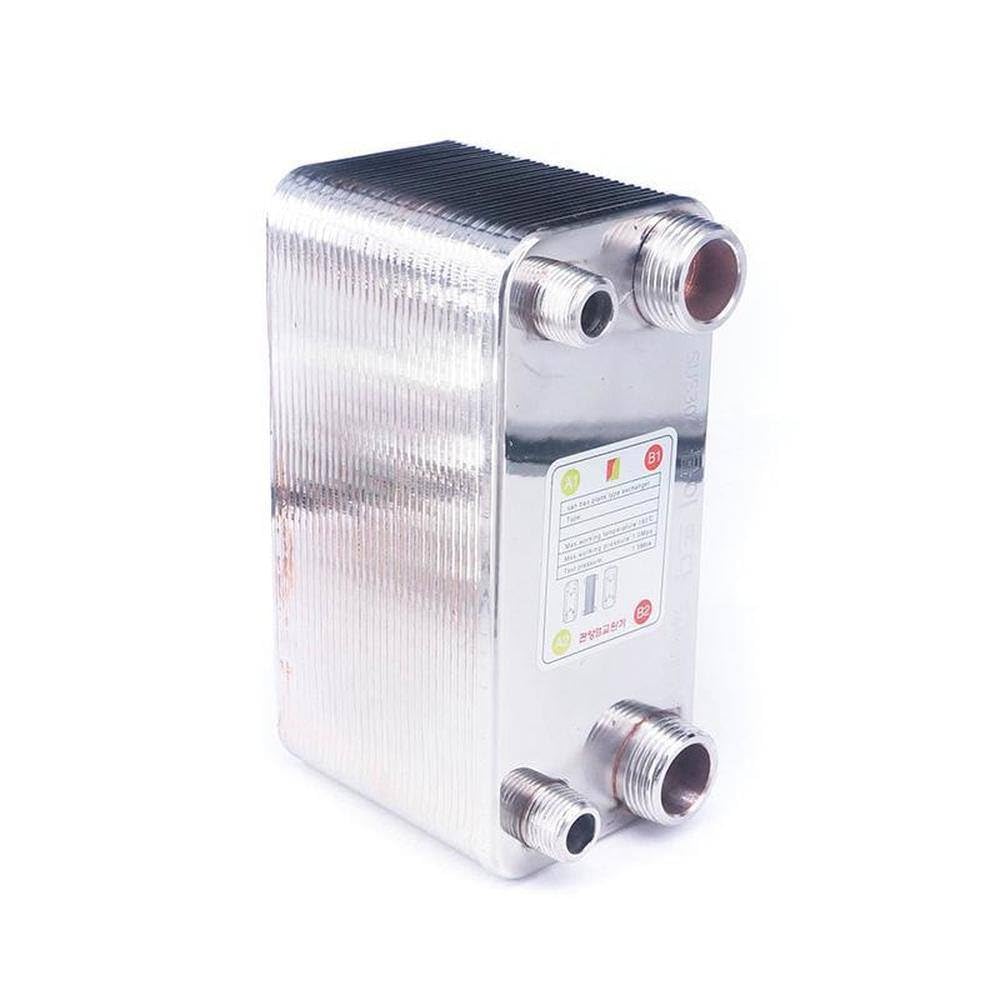 Generic 32 Plates Heat Exchanger Beer Wort Chiller Cooler 304 Stainless Steel for Home Brewing Beer