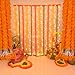 Krati Exports 5 Pc 5 feet Long Marigold Garland for Decoration Long Strands Artificial Marigold Flowers | Indian Décor for Pooja | Wedding | Christmas | Diwali Decor (Orange)