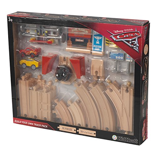 Disney KIDKRAFT Pixar Cars 3 Build Your Own 55 Piece Wooden Racetrack - Thumbnail 3