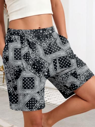 KISSMODA Women Bermuda Sweat Shorts High Waist Pockets Summer Lounge Workout Shorts — view 3