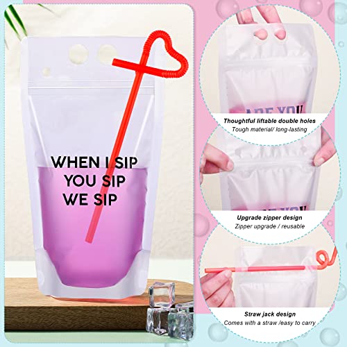 Honeydak 30 sets bolsas para bebidas con pitillos coloridos miniatura 5