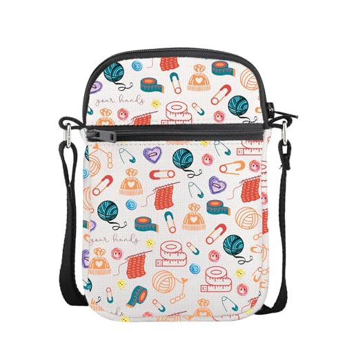 CMNIM Funny Crochet Gifts Knitting Crossbody Bag With Adjustable Strap for Crochet Lovers Gifts Ideas Yarn Shoulder Bag2