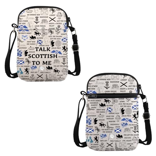 VAMSII Scotland Lover Gift Talk Scottish To Me Crossbody Bag Scottish Sayings Travel Bag Scotland Slang Gift