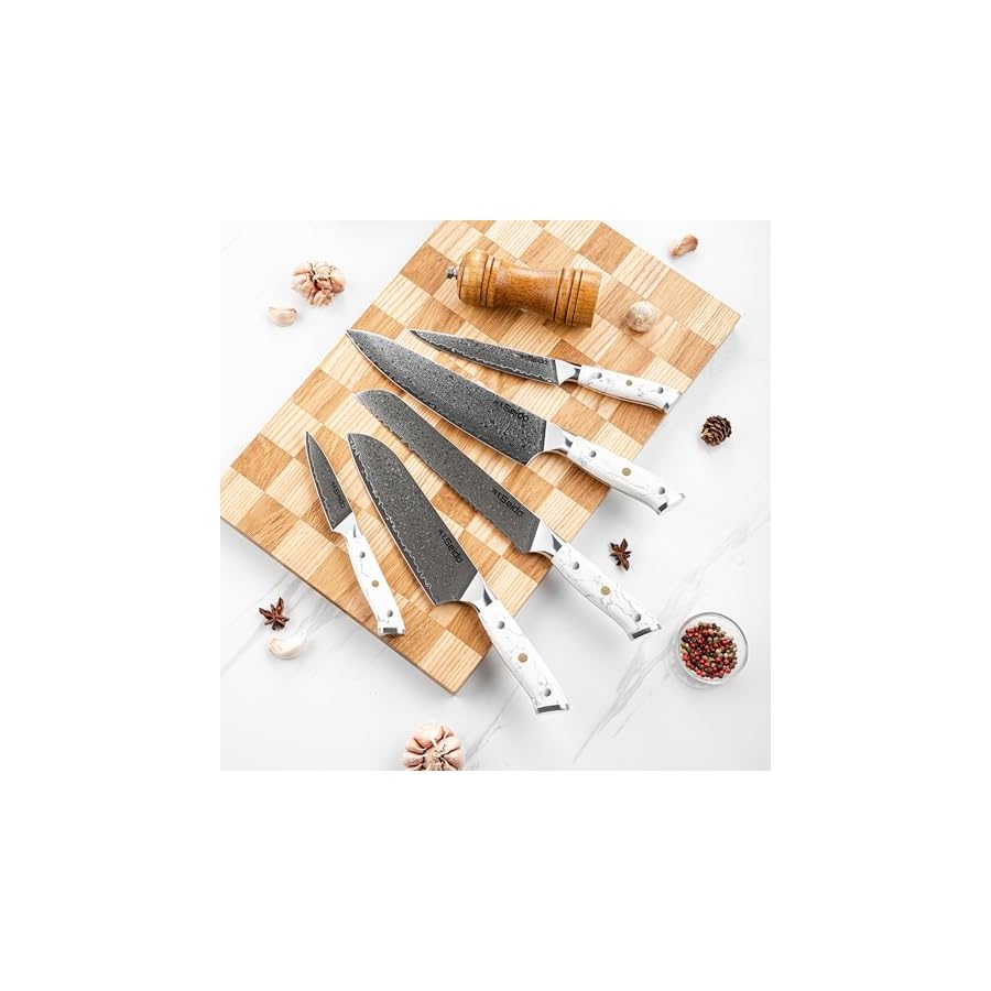 Takoizu-12-Piece-VG-10-Damascus-Steel-Knife-Block-Set-with-White-Acacia-Block Takoizu 12-Piece VG-10 Damascus Steel Knife Block Set with White Acacia Block