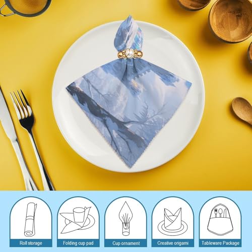 Servilletas de Tela Decorativas Frost and Snow Castle miniatura 7